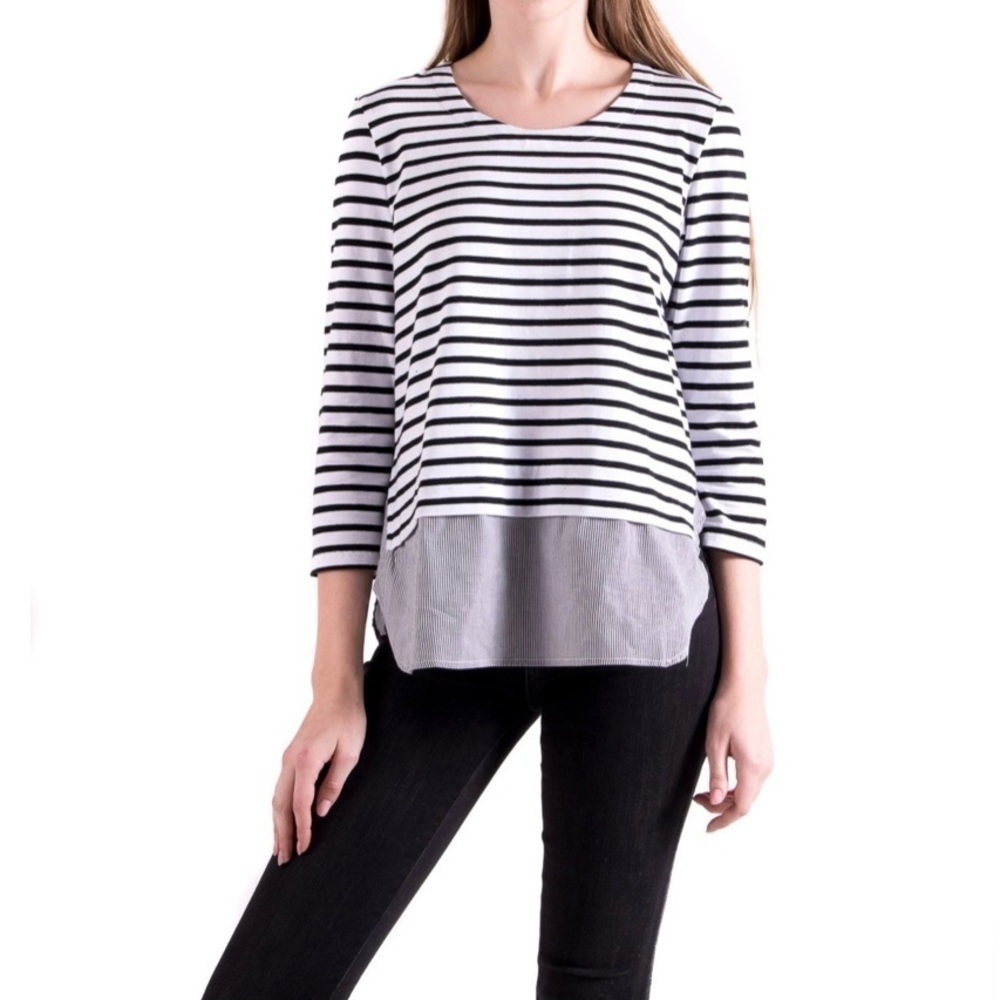 Lili's Closet Gabbi Mixed Media Top